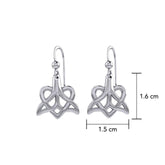 Whale Tail And Heart Earrings TER2164 - DiveSilver Jewelry